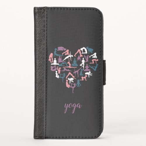 Yoga Love Silhouettes iPhone X Wallet Case