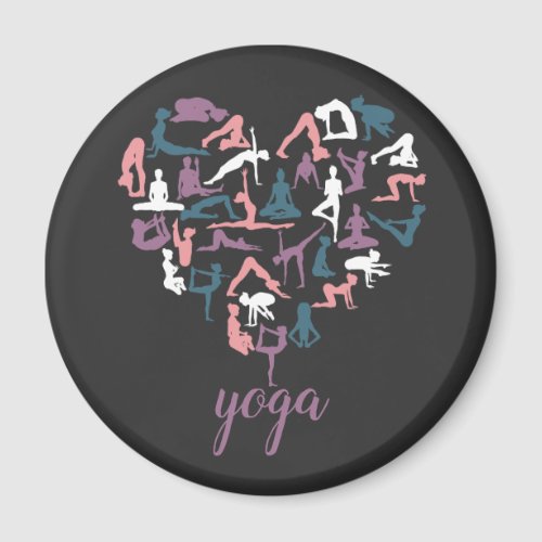 Yoga Love Silhouettes Magnet