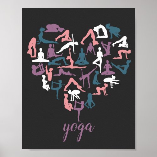 Yoga Love Silhouettes Poster