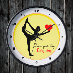 Yoga & Love your day, Every day / Yogini fashion  Round Clock