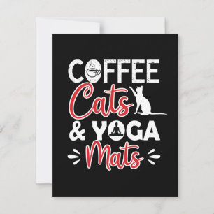 Yoga Lover   Coffee Cat And Yoga Mats Note Card