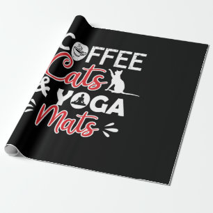 Yoga Lover Coffee Cat And Yoga Mats Wrapping Paper