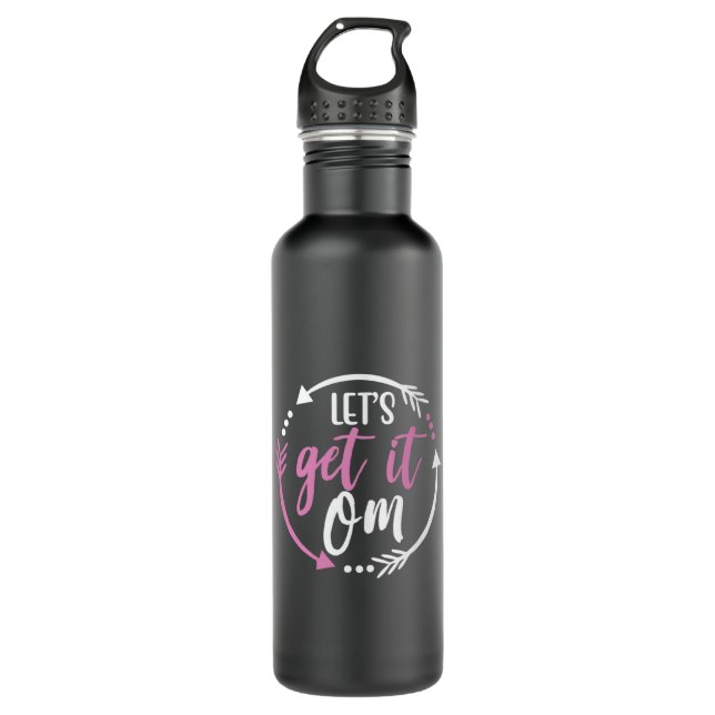 Yoga Lover | Lets Get It Om Stainless Steel Water Bottle (Front)