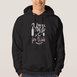 Yoga Lover   Will Yoga For Wine Hoodie
