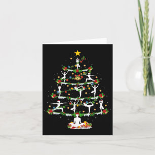 Yoga Lover Xmas Lighting Yoga Christmas Tree Card