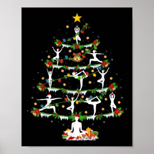Yoga Lover Xmas Lighting Yoga Christmas Tree  Poster