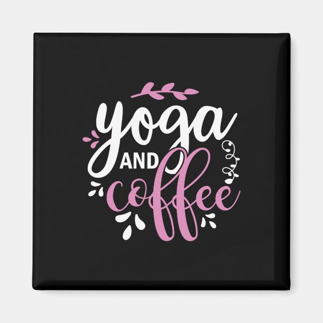 Yoga Lover | Yoga And Coffee Magnet (Front)