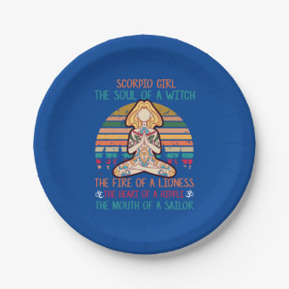 Yoga Lover | Yoga Scorpio Girl Paper Plates