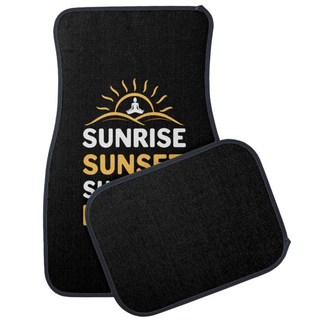 Yoga Lover | Yoga Sunrise Sunset Sunburn Repeat Car Floor Mat (Set)