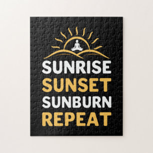 Yoga Lover Yoga Sunrise Sunset Sunburn Repeat Jigsaw Puzzle