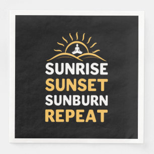 Yoga Lover Yoga Sunrise Sunset Sunburn Repeat Paper Dinner Napkins