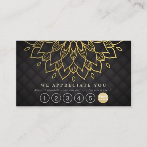 Yoga Loyalty 6 Punch Gold Mandala Black Leather