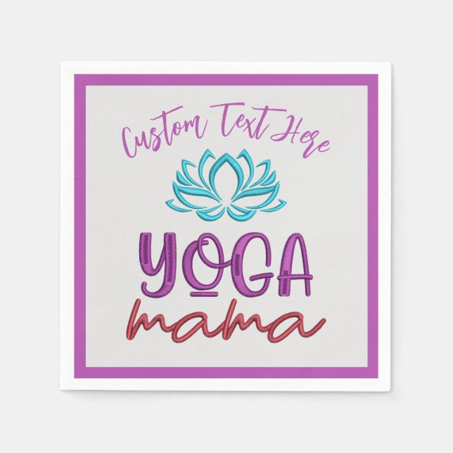 Yoga Mama Lotus Flower Zen Spiritual Meditation  Napkins (Front)