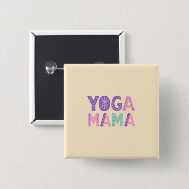 Yoga Mama Pastel Button Badge (Front & Back)