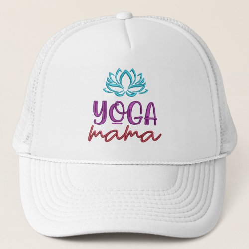 Yoga Mama Quote Lotus Flower Trucker Hat