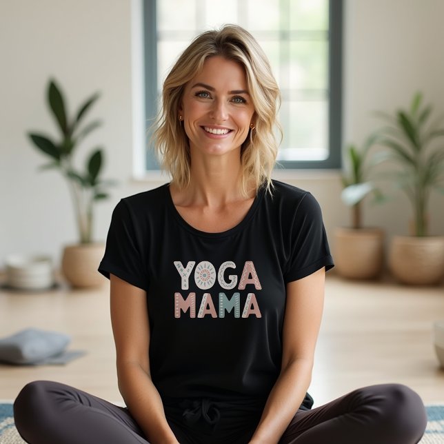 Yoga Mama Retro Boho Women's T-Shirt (Creator Uploaded)