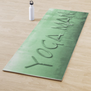 Yoga Man Pistachio Gray White rustic Mat