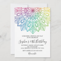 Yoga Mandala Birthday Invitation