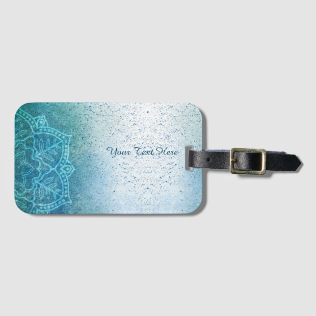 Yoga Mandala Boho Mind Body Spirit Luggage Tag (Front Horizontal)