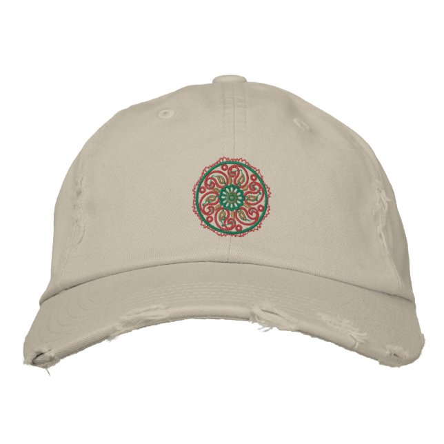 Yoga Mandala Embroidered Cap (Front)