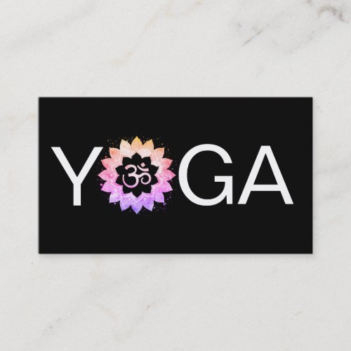  Yoga  Mandala Lotus Teacher Instructor Aum Om Business Card