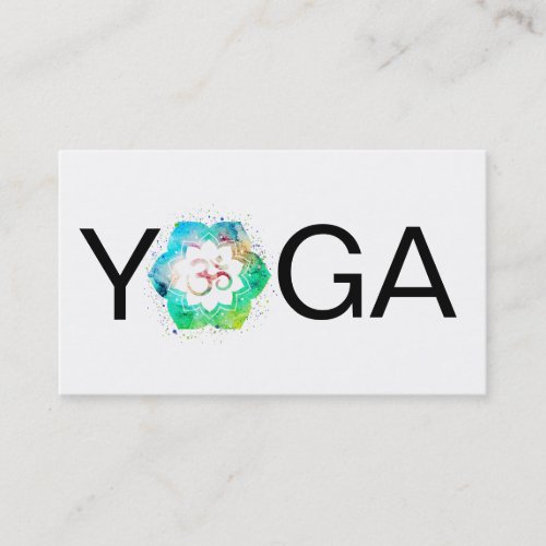  Yoga  Mandala Lotus Teacher Instructor Om Aum Business Card