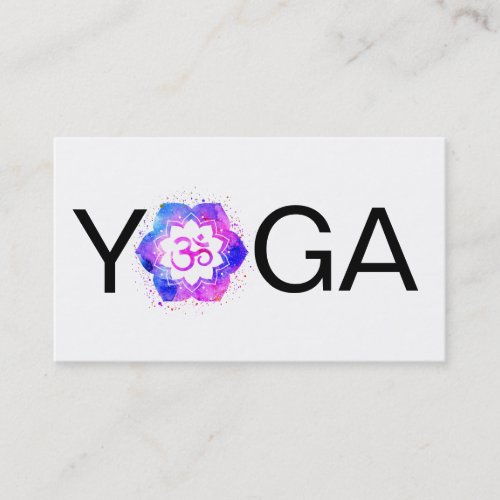  Yoga  Mandala OM Aum Lotus Teacher Instructor Business Card