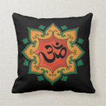 Yoga Mandala Om Front Tree of Life Back Throw Pillow