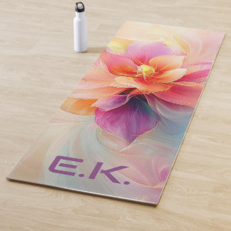 Yoga Mat Customize Chic Floral Watercolor