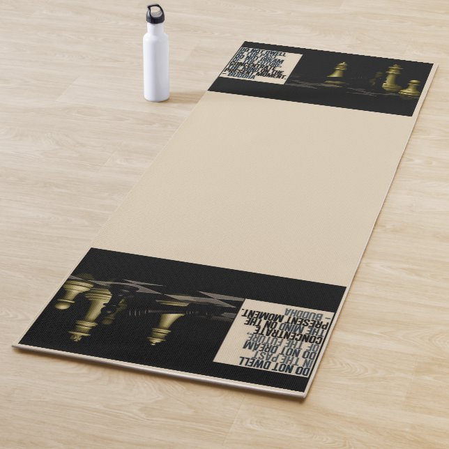 Yoga Mat Exercise Chess Game & Buddha Quote (In Situ)