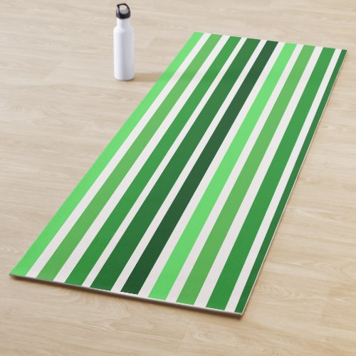 Yoga Mat _ Green Stripes in Five Shades