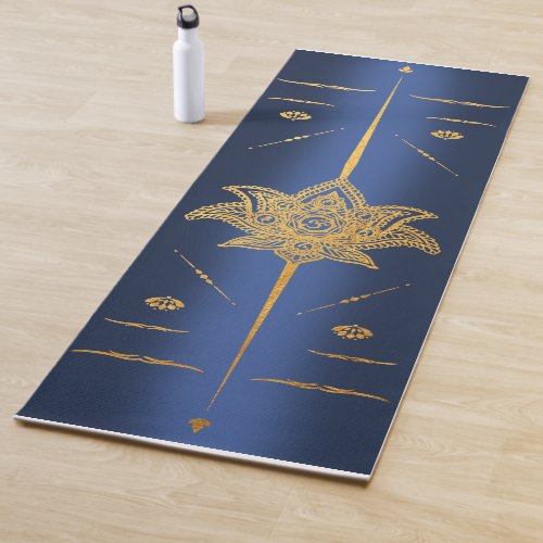 Yoga mat guide Lotus flower 7 golden chakras