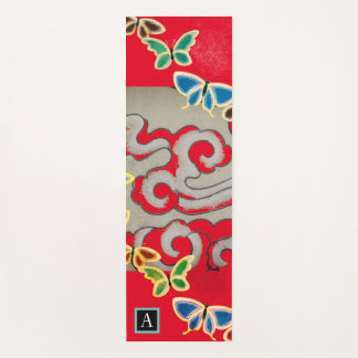 YOGA MAT JAPANESE CLOUDS BUTTERFLIES DIY INITIAL
