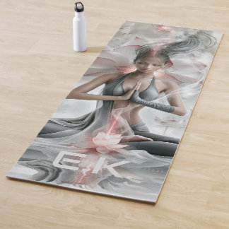 Yoga Mat pink & grey calm luxurious custom