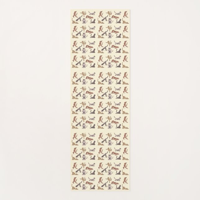 Yoga Meditating, Cat Yoga Pattern Mat (Front)