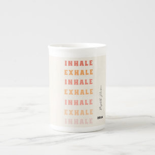 Yoga Meditation Breath Humor Anti Stress Vintage Bone China Mug