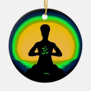 Yoga Meditation Ceramic Ornament