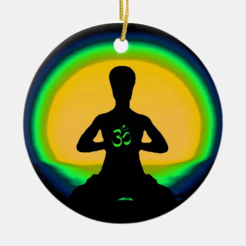 Yoga Meditation Ceramic Ornament