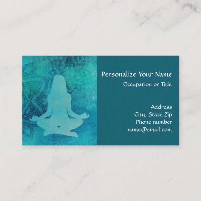 Yoga Meditation Chakra Zen Business Card (Front)