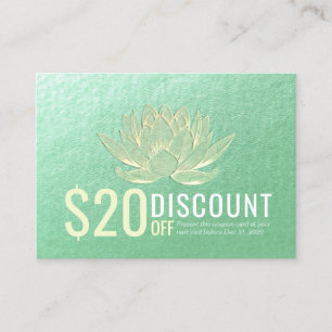 YOGA Meditation Discount Coupon Loyalty Gold Lotus