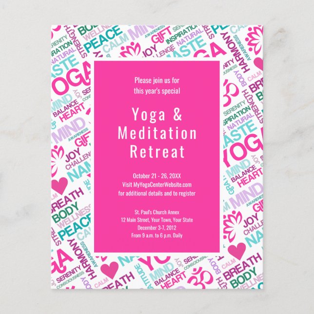 Yoga Meditation Event Retreat or Workshop Flyer (Front)
