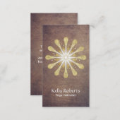 Yoga & Meditation Gold Lotus Mandala Vintage Business Card (Front/Back)