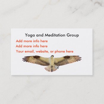 Yoga Meditation Hawk Osprey Business Cards by TrailsThroughNature at Zazzle