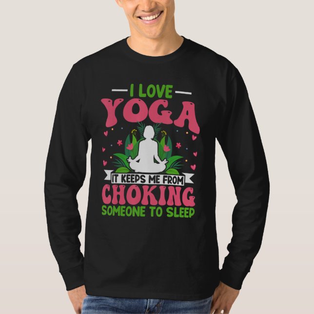 Yoga Meditation - I Love Yoga Lotus Flower Zen Yog T-Shirt (Front)