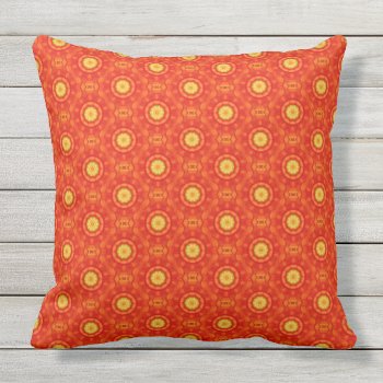 Yoga Meditation Inspired Art Design Orange Yellow Outdoor Pillow by spiritcircle at Zazzle