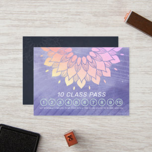 Yoga Meditation Instructor 10 Class Pass Loyalty Card