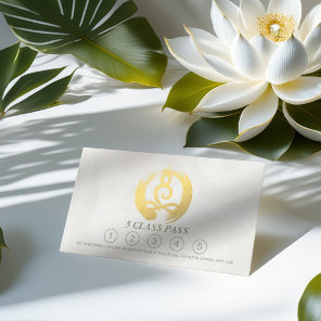 Yoga Meditation Instructor 5 Class Pass OM Loyalty Card