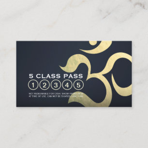 Yoga Meditation Instructor 5 Class Pass OM Symbol Loyalty Card
