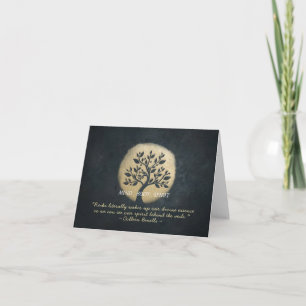 Yoga Meditation Instructor Black Gold Tree Quotes Card