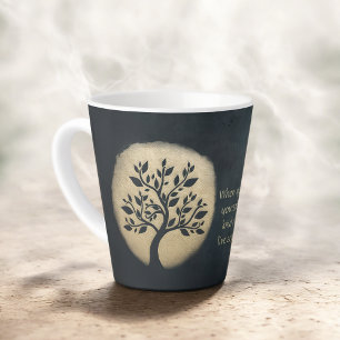 Yoga Meditation Instructor Black Gold Tree Quotes Latte Mug
